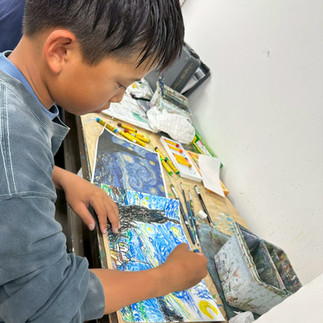 パコ絵画教室制作中