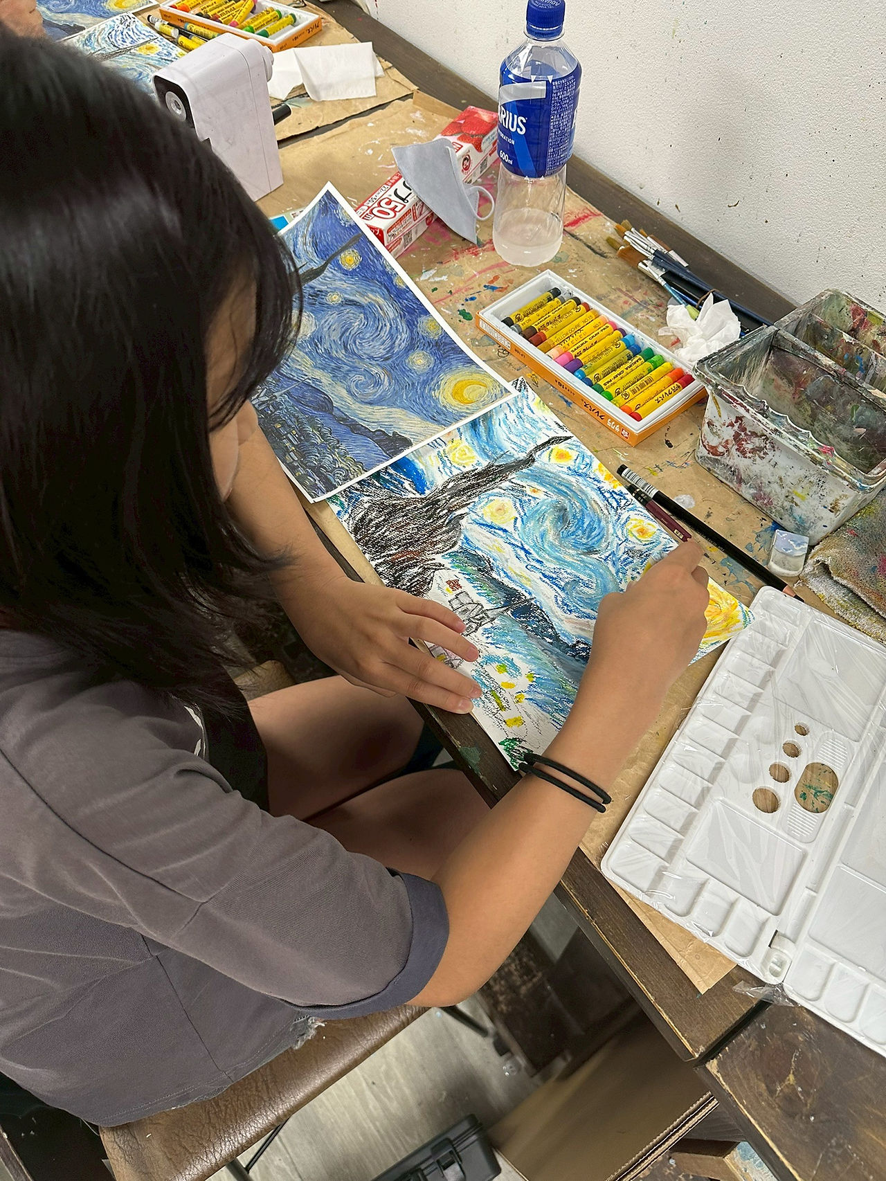 パコ絵画教室制作中