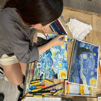 パコ絵画教室制作中