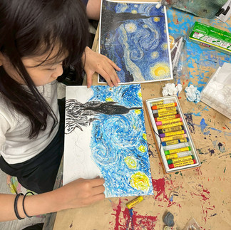 パコ絵画教室制作中