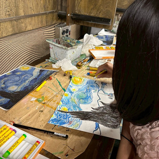 パコ絵画教室制作中