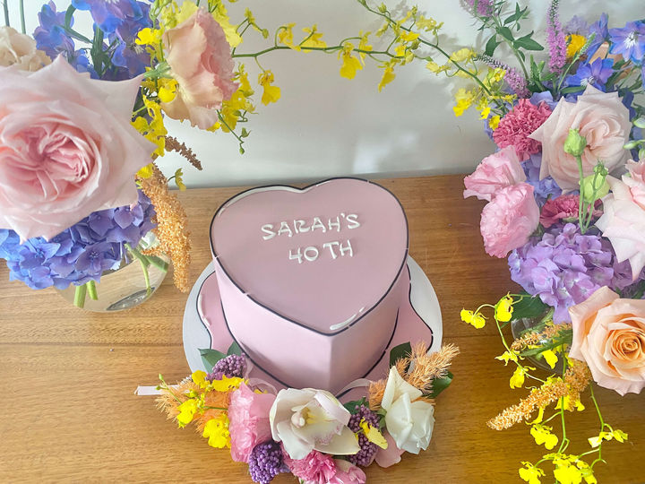 Colourful birthday cake flowers