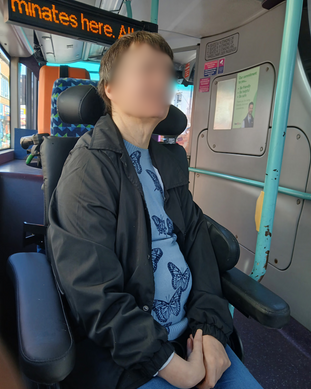 Supporting a lady to take public transport