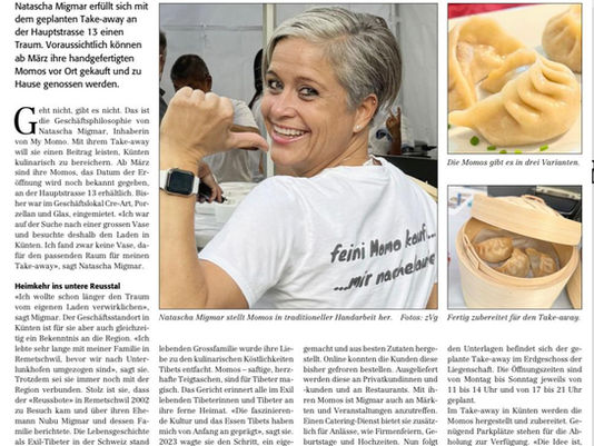 Wir in der Zeitung – ein grosser Meilenstein für My Momo 🥟📰
