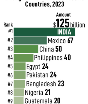 India tops global remittance charts at $125 billion in 2023