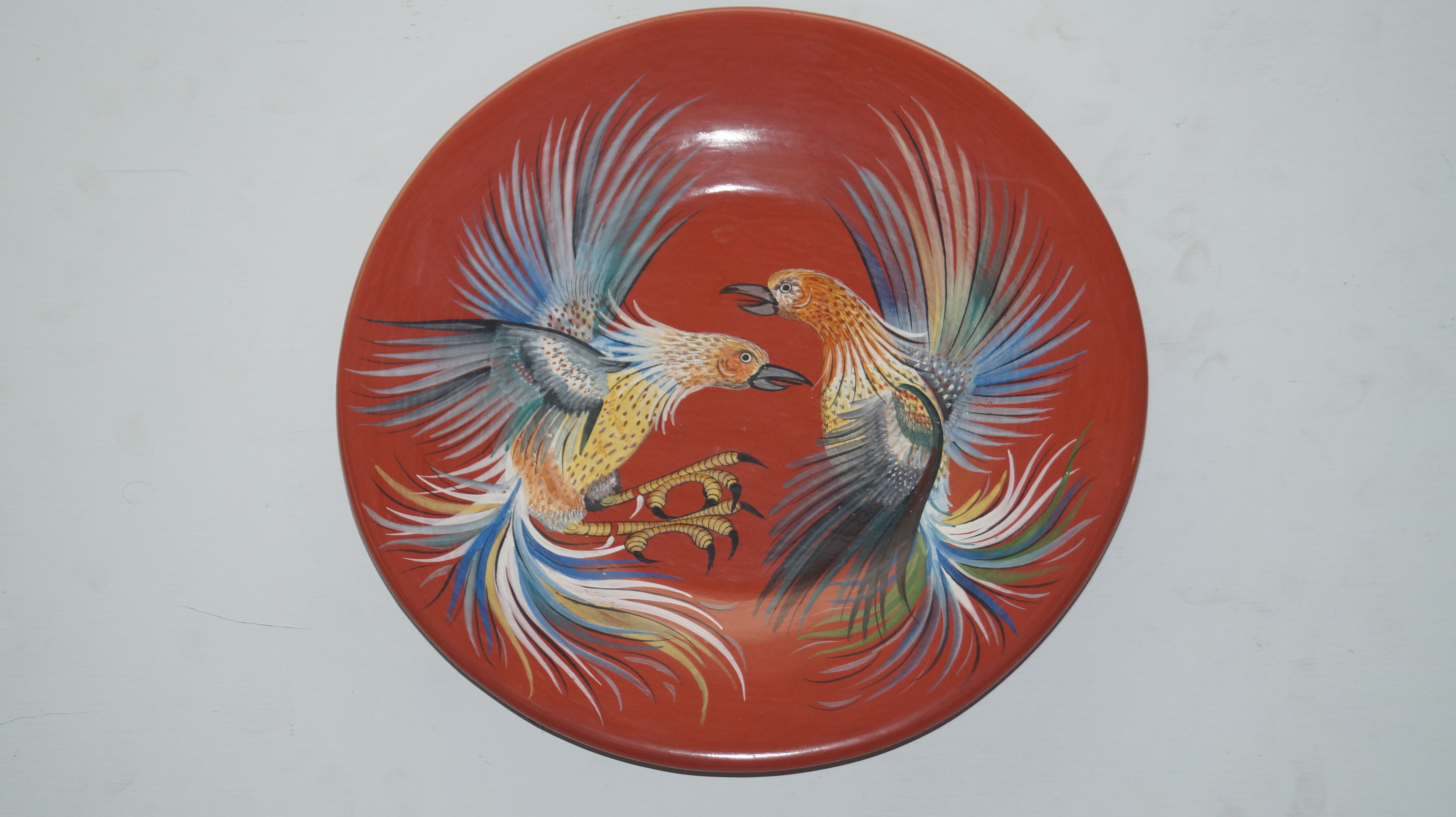 Colorful Roosters Couple by Angel Santos