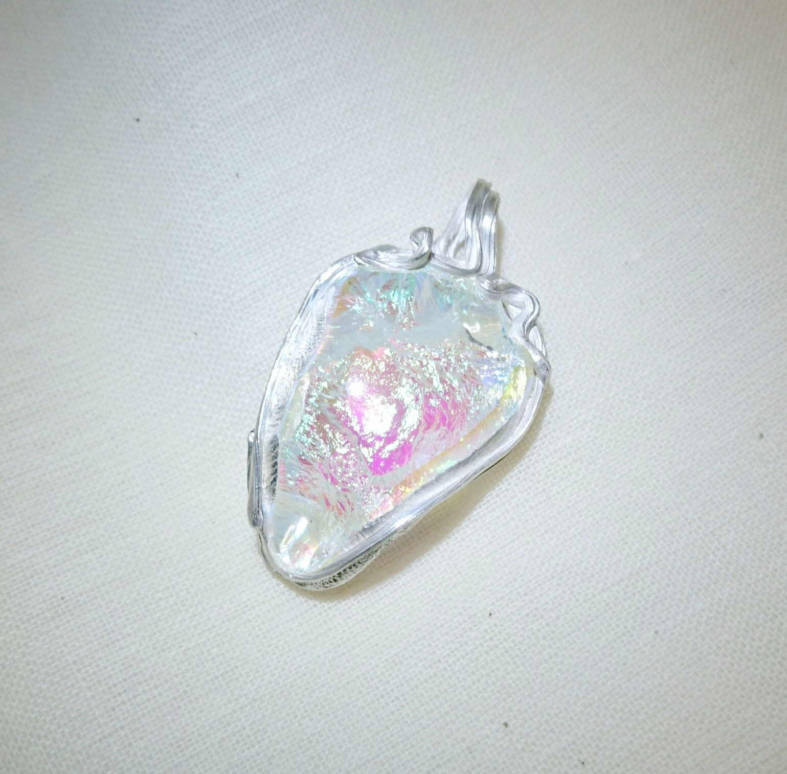 Ppure silver×titanium glass pendant top