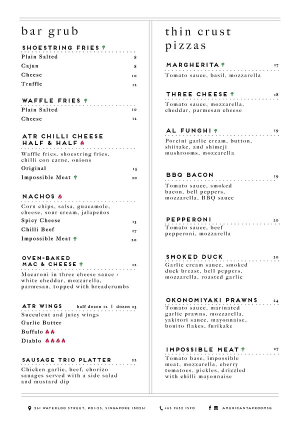 ATR Food Menu