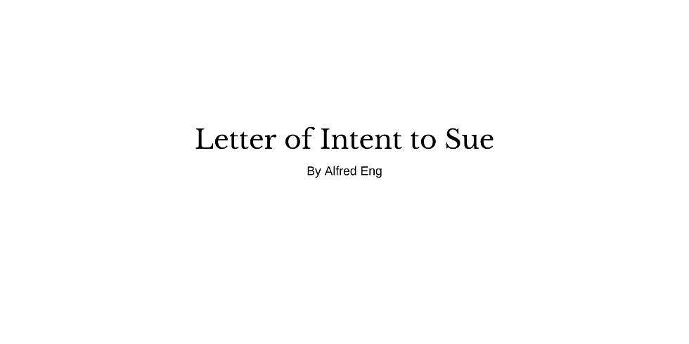 Letter of Intent to Sue