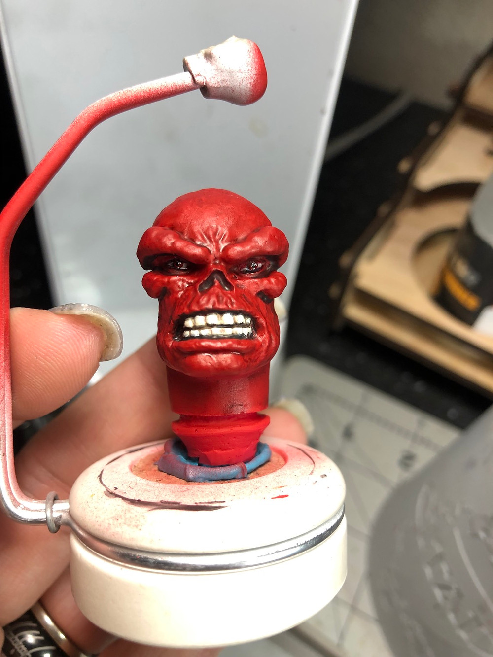 Completed Mego Red Skull head