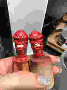 Start of painting eyes on Mego heads