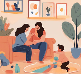 Toddler playing with play therapist and parent.jpg