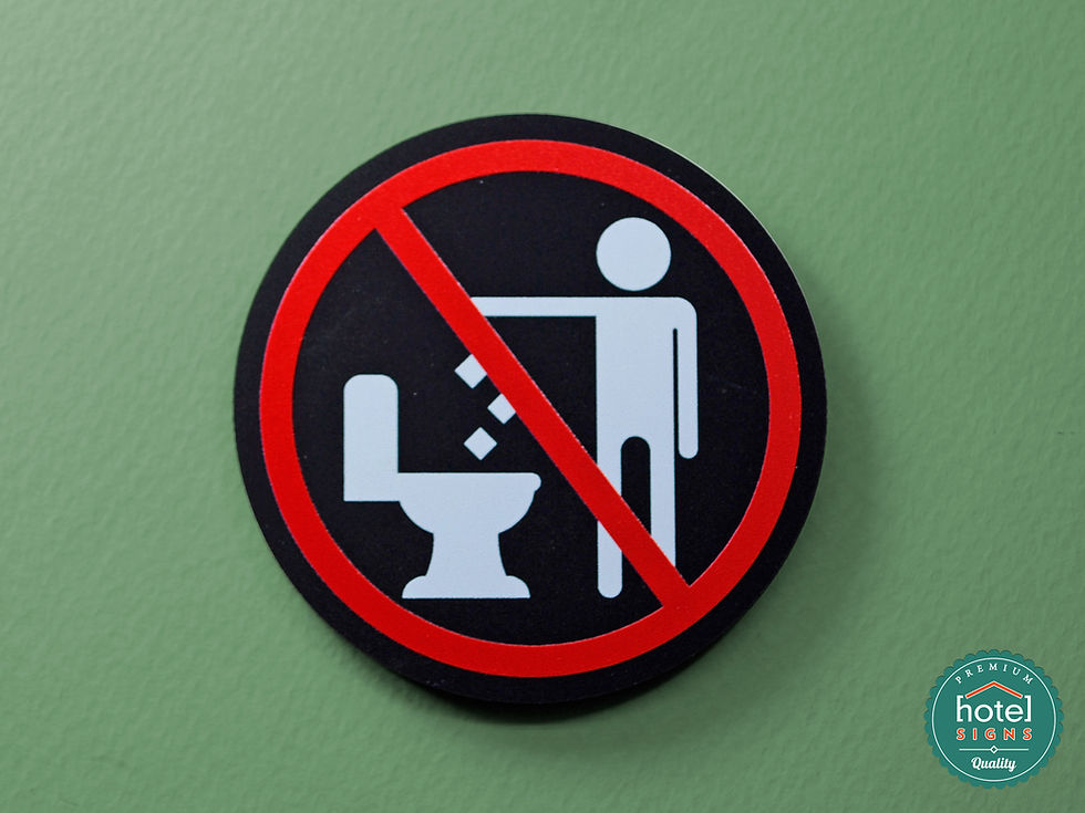 Μικρογραφία: Πινακίδα τουαλέτας - Μην πετάτε χαρτιά