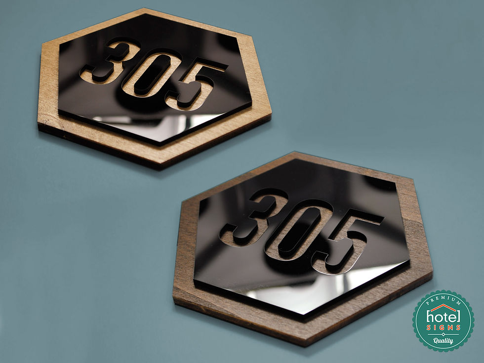 Μικρογραφία: Εξάγωνη πινακίδα από ξύλο και ακρυλικό 199