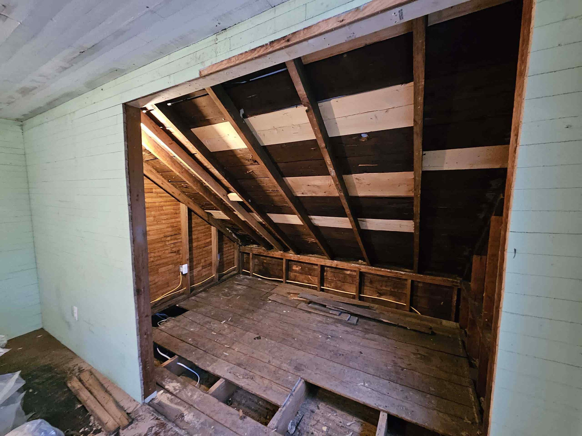 Master bedroom's new opening exposing the room beyond