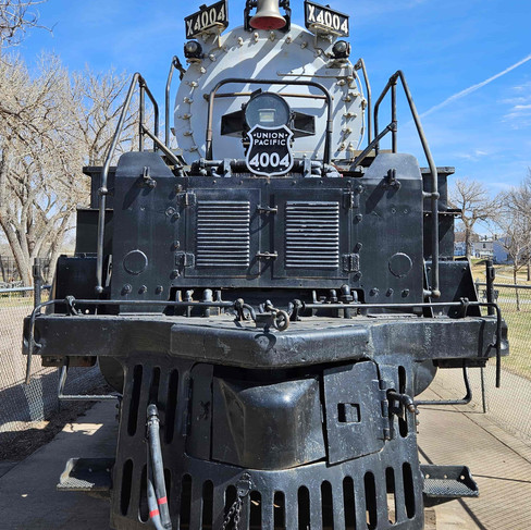Big Boy 4004 steam loco on display in Holliday Park, Wyoming