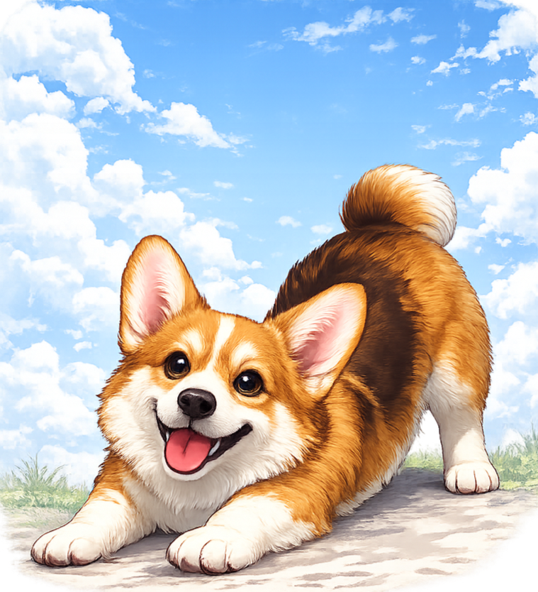 Scooter the Corgi ready to protect and play