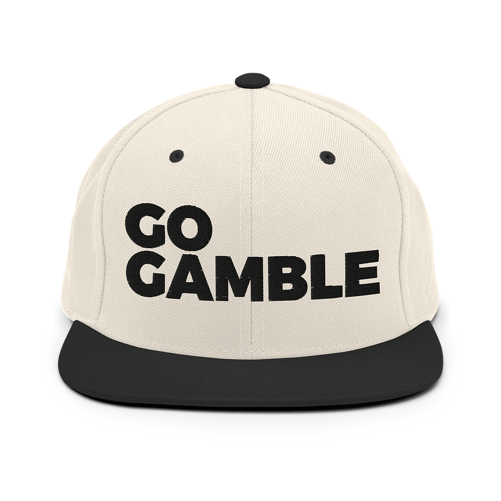 Thumbnail: natural and black Go Gamble Snapback Hat front view