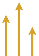 Three yellow arrows pointed up at differing lengths.