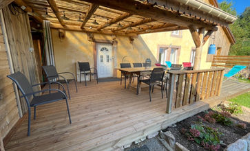 Terrasse du gite localisé à Anould - Vosges - 10 personnes
