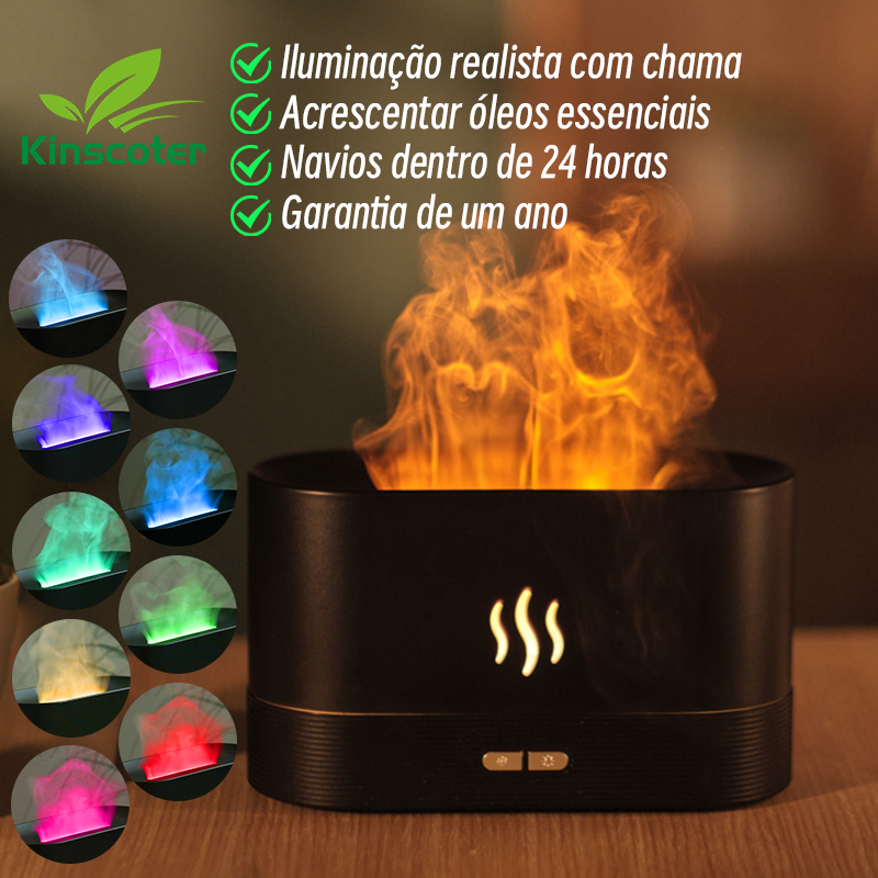Miniatura: Umidificador Ultrassônico com Névoa Fria e Luz LED