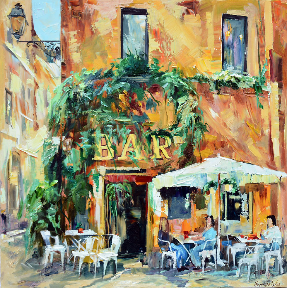 Bar à Rome, 80x80 cm