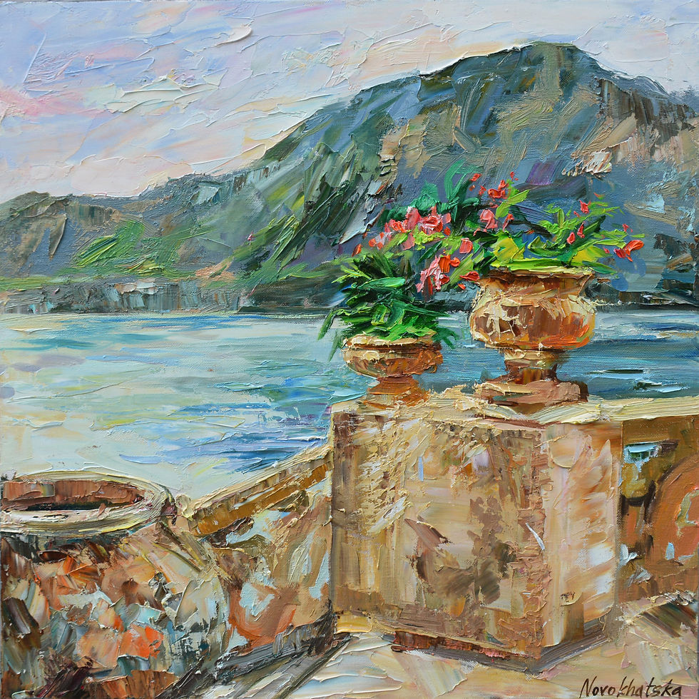 Etude de la ville Balbianello, 50x50 cm