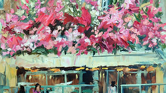 Café fleuri, 50x50 cm