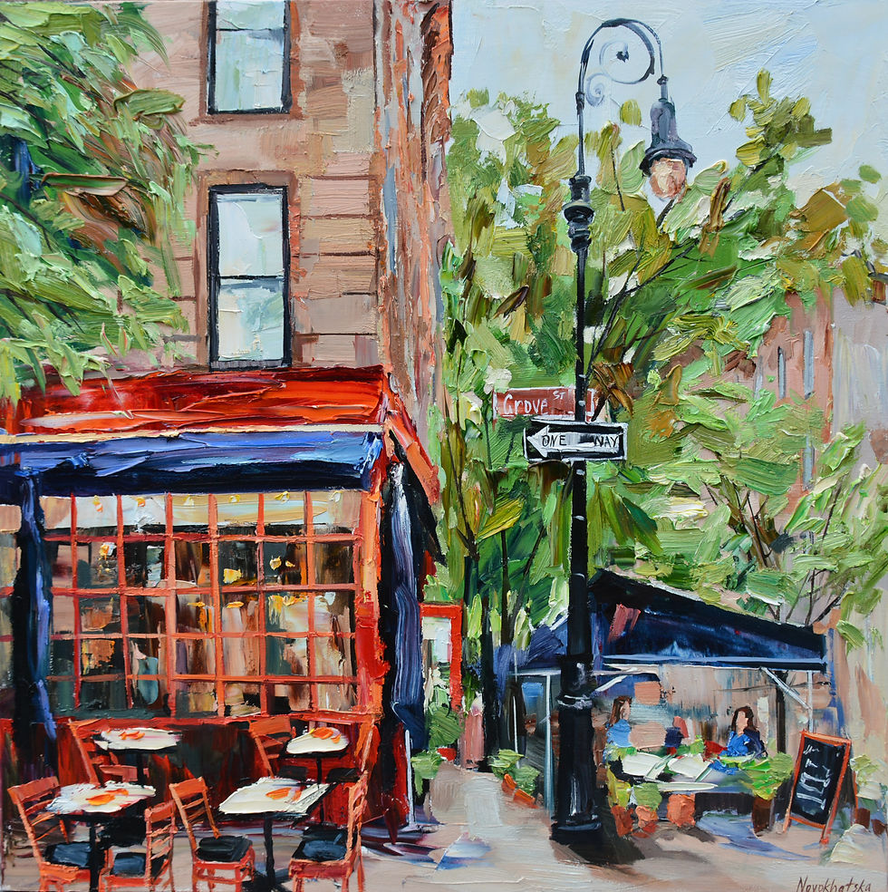 Café à New-York, 80x80 cm