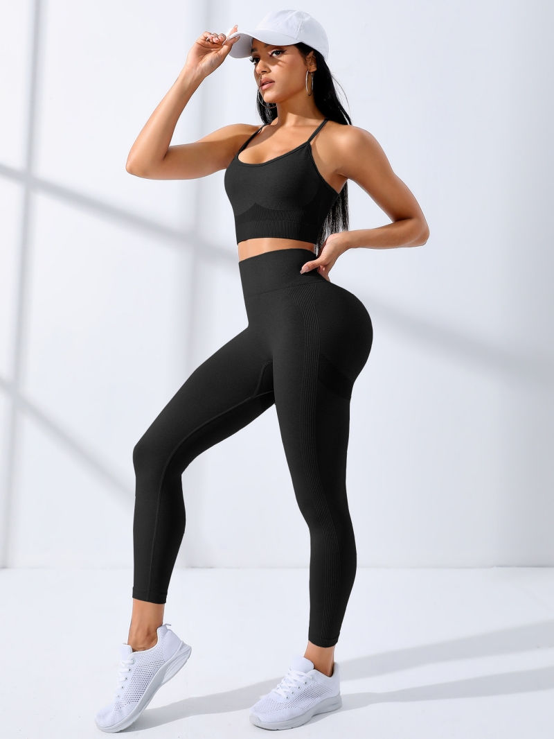 Thumbnail: SculptFit™ Seamless Yoga Set — Women’s 2-Piece Workout Outfit with High Waist Le