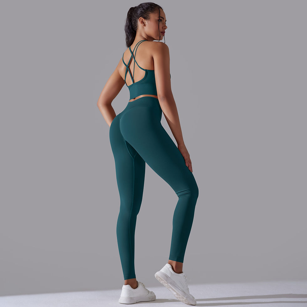 Thumbnail: SculptFit™ Seamless Yoga Set — Women’s Solid Color Sports Bra & High Waist Leggi