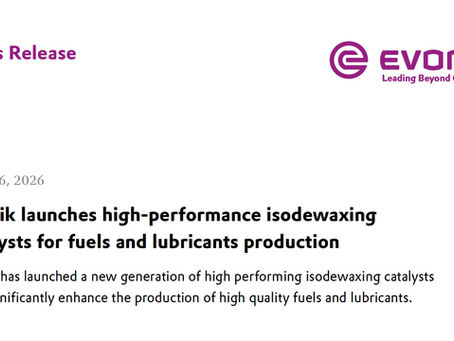 Evonik launches high performance iso-dewaxing catalysts for fuels and lubricants production