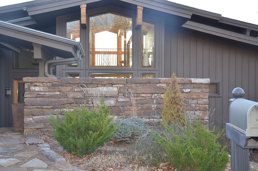 Stone wall stone water feature