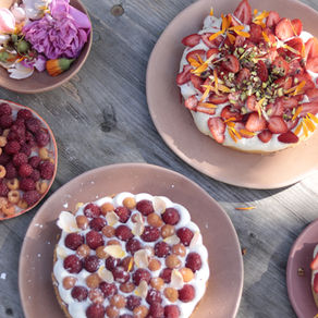 tarte framboises et rose