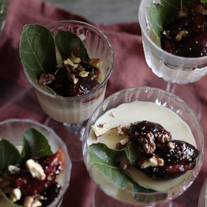 panna cotta et figues rôties