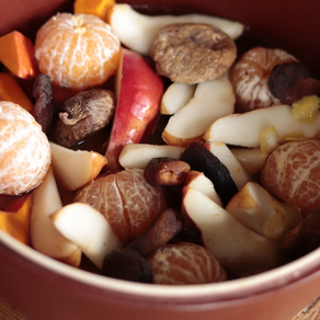 soupe de fruits d'hiver au thé de noël