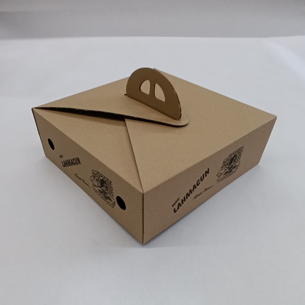 Küçük resim: 23x23x9 cm Baskılı Yuvarlak Lahmacun Kutusu (Testliner)