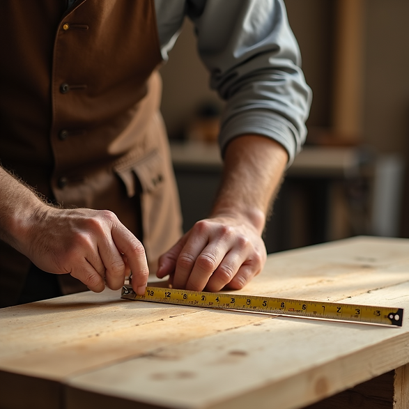 environmental shot craftsman measuring wood project workshop natural daylight tools backgr