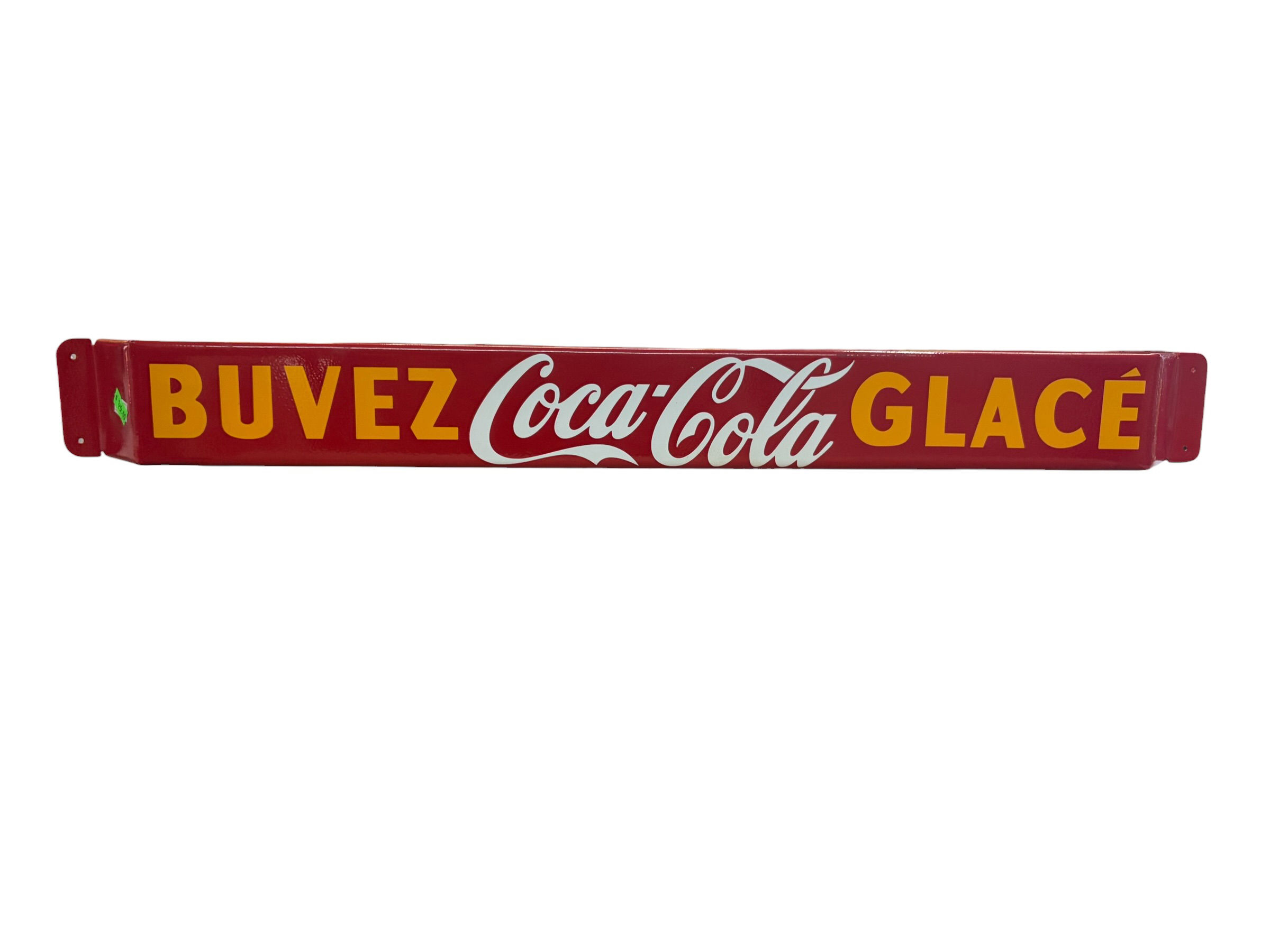 Barre de porte “Buvez Coca-Cola glacé” - Reproduction vintage en métal rouge