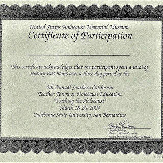 2 UNITED STATES HOLOCAUST MEMORIAL MUSEUM DOCUMENT PARTICIPATION CERTIFICATE.jpg