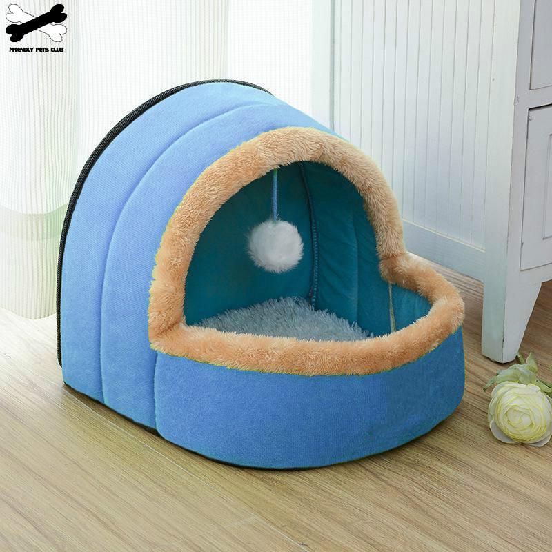תמונה ממוזערת: Pet Dog Cat Bed Puppy House With Toy Ball Warm Soft