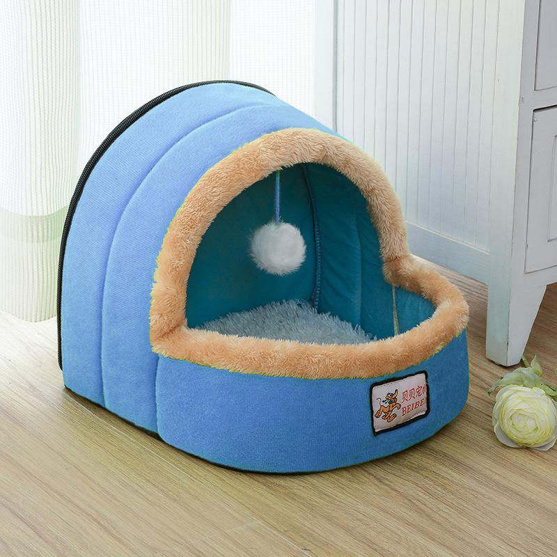 Миниатюра: Pet Dog Cat Bed Puppy House With Toy Ball Warm Soft