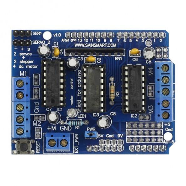 Thumbnail: L293D  4 Channel Motor Driver Shield for Arduino