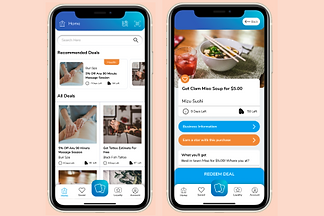 Two images showing the redesign of the Dashible iOS app.