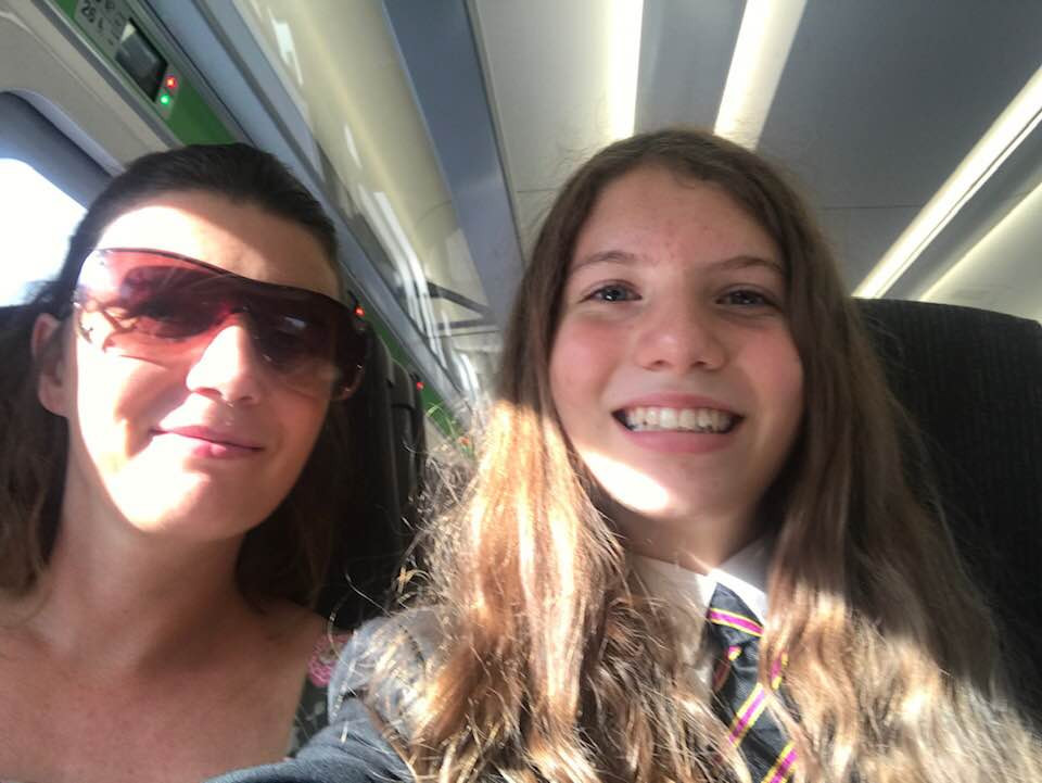 Me and Little Miss Diva on the train.