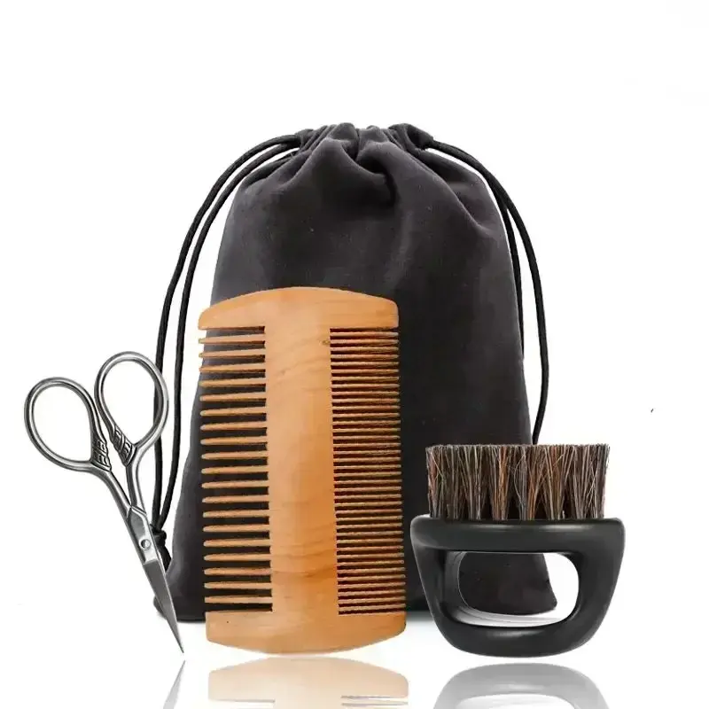 Thumbnail: Professional Soft Boar Bristle Wood Beard Brush