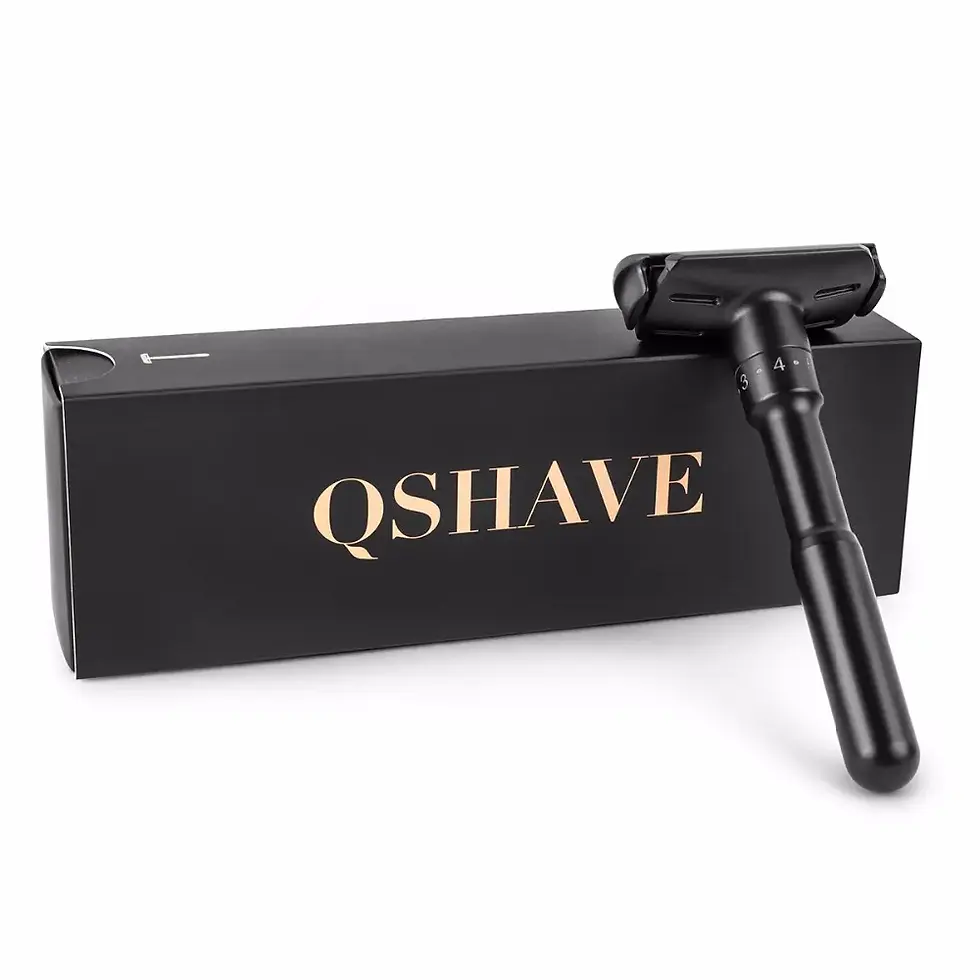 Thumbnail: QSHAVE Black Adjustable Safety Razor – Luxury Precision Shaving System