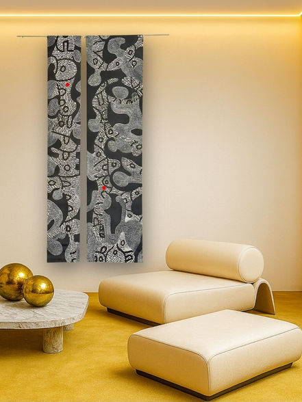 Luxury textile wall art from the Caribbean – handcrafted diaspora design