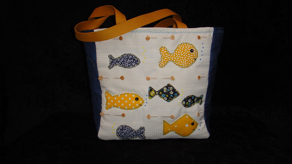 357- sac cabas poissons jaunes- 39€