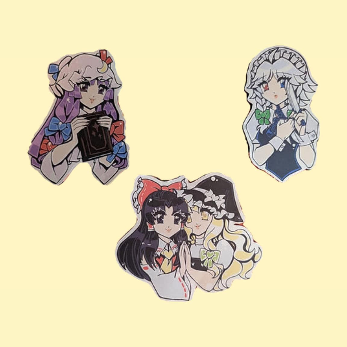 Arettohime Touhou  Stickers Reimu Marisa Patchouli Sakuya